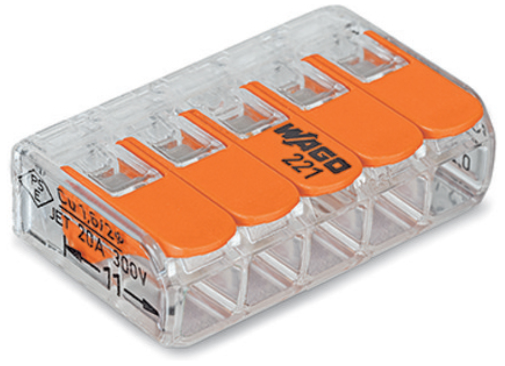 Univ. 5 laidų jungtis WAGO, 0.5-6mm²