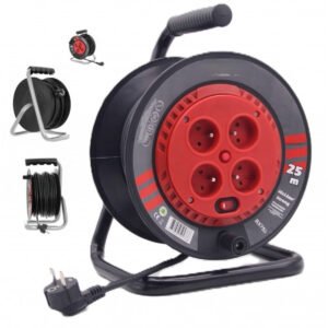 Statybinis prailgintuvas, 25 metrų 3x2,5 būgninis, 4 lizdai, 230V